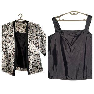 VTG  Edith Martin California Women 2 Piece Cardigan Tank Career Whimsy Goth USA